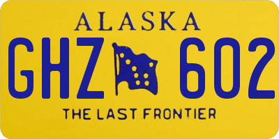 AK license plate GHZ602