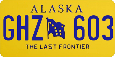 AK license plate GHZ603
