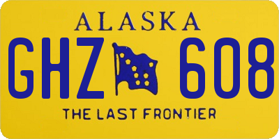 AK license plate GHZ608