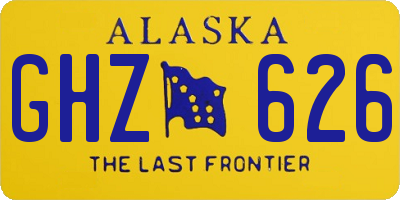 AK license plate GHZ626