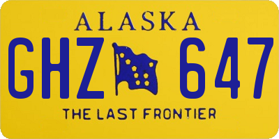 AK license plate GHZ647