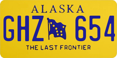 AK license plate GHZ654