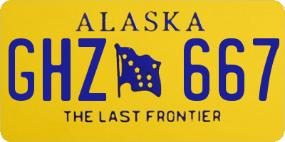 AK license plate GHZ667