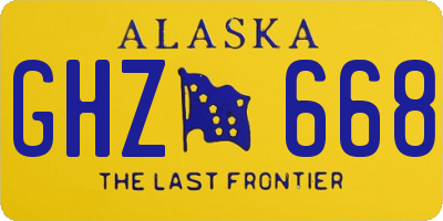 AK license plate GHZ668