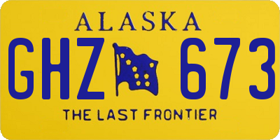 AK license plate GHZ673