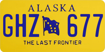 AK license plate GHZ677