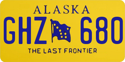 AK license plate GHZ680