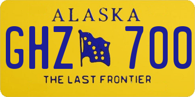 AK license plate GHZ700