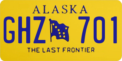 AK license plate GHZ701