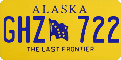 AK license plate GHZ722