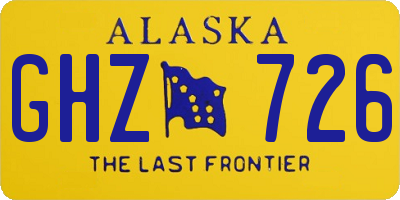 AK license plate GHZ726