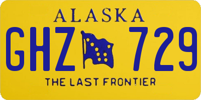 AK license plate GHZ729