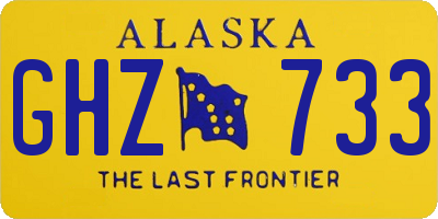 AK license plate GHZ733