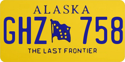 AK license plate GHZ758