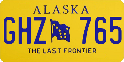 AK license plate GHZ765