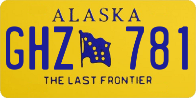 AK license plate GHZ781