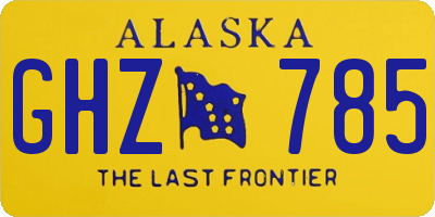 AK license plate GHZ785