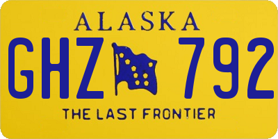 AK license plate GHZ792
