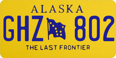 AK license plate GHZ802