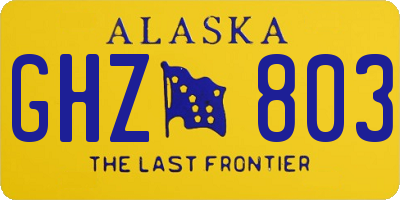 AK license plate GHZ803
