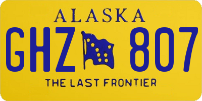 AK license plate GHZ807
