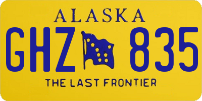 AK license plate GHZ835