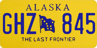 AK license plate GHZ845