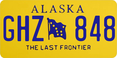 AK license plate GHZ848