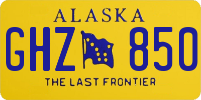 AK license plate GHZ850