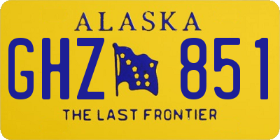 AK license plate GHZ851