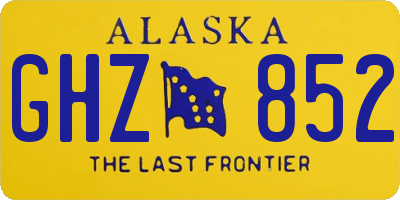 AK license plate GHZ852