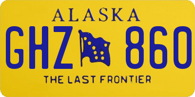 AK license plate GHZ860