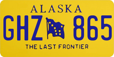 AK license plate GHZ865