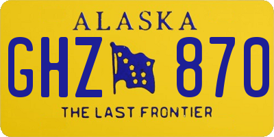 AK license plate GHZ870