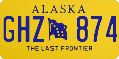 AK license plate GHZ874