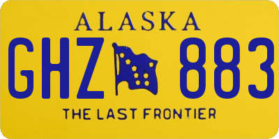 AK license plate GHZ883