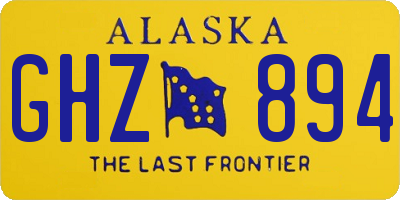 AK license plate GHZ894