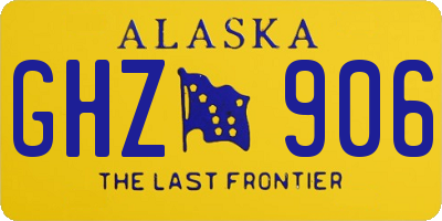 AK license plate GHZ906