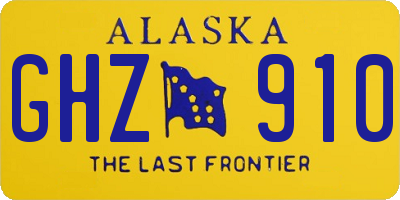 AK license plate GHZ910