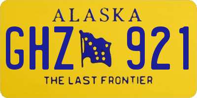 AK license plate GHZ921