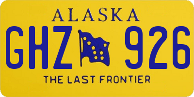 AK license plate GHZ926