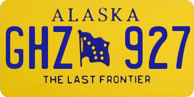 AK license plate GHZ927