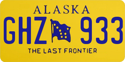AK license plate GHZ933