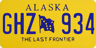 AK license plate GHZ934