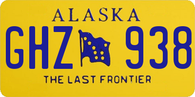 AK license plate GHZ938