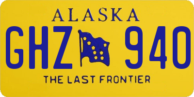 AK license plate GHZ940
