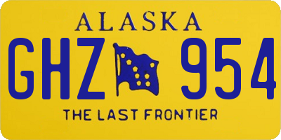 AK license plate GHZ954