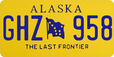 AK license plate GHZ958