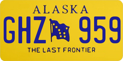 AK license plate GHZ959