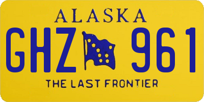 AK license plate GHZ961